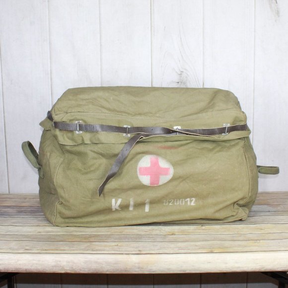 Military Bags Vintage Military Green Canvas Medical Duffle Bag